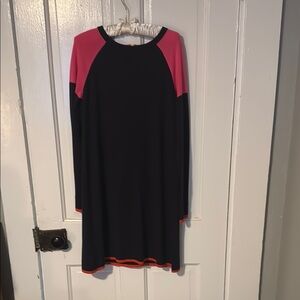 Eliza J Pink and Blue Raglan Long Sleeve Dress